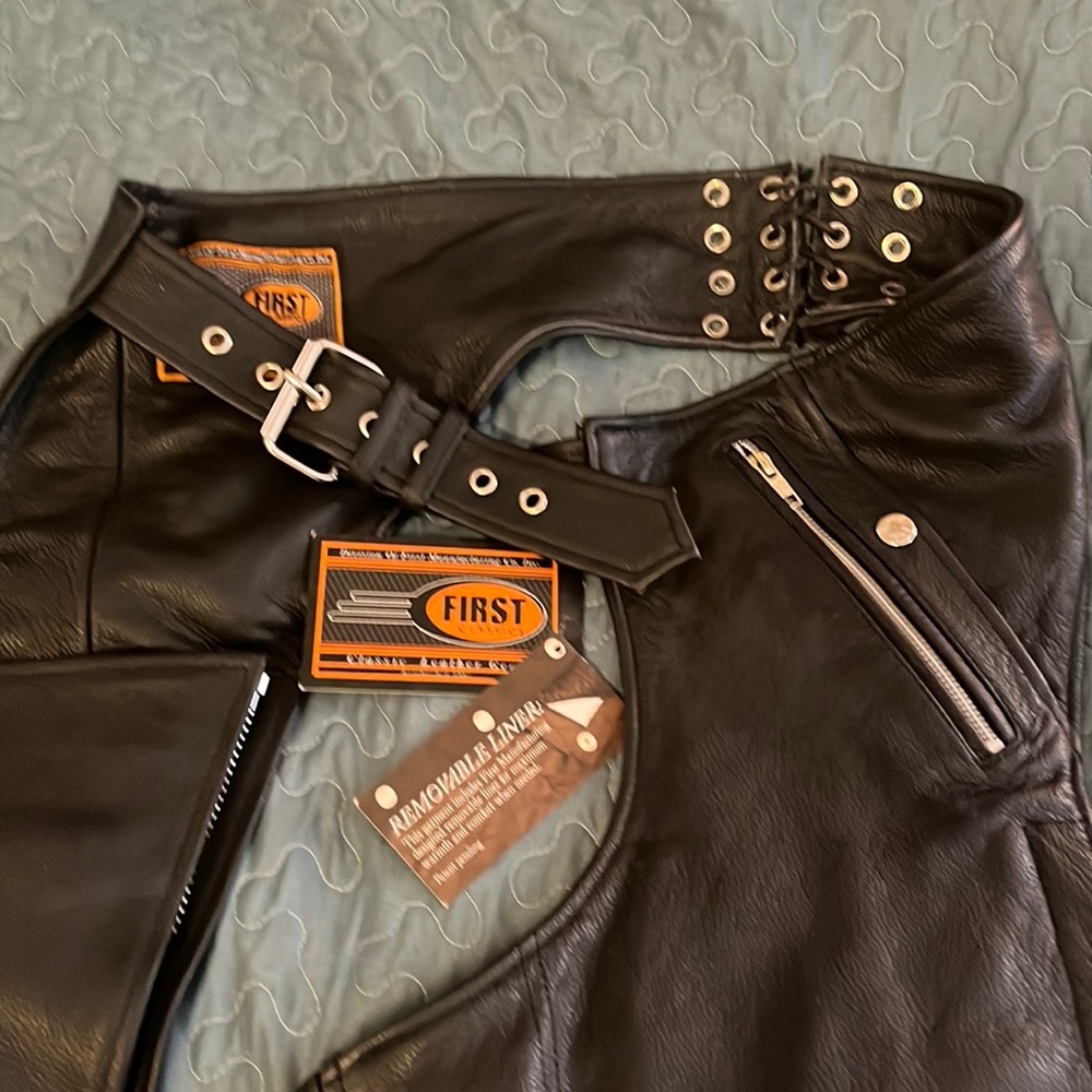Leather Motorcycle Chaps MARKED DOWN